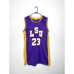 Retro Vintage Men's Pete Maravich LSU #23 Jersey Stitched Purple Size XL Yellow